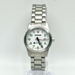 Wenger Swiss Military Like NewAll Stainless  Round Silver and White Ladies Watch